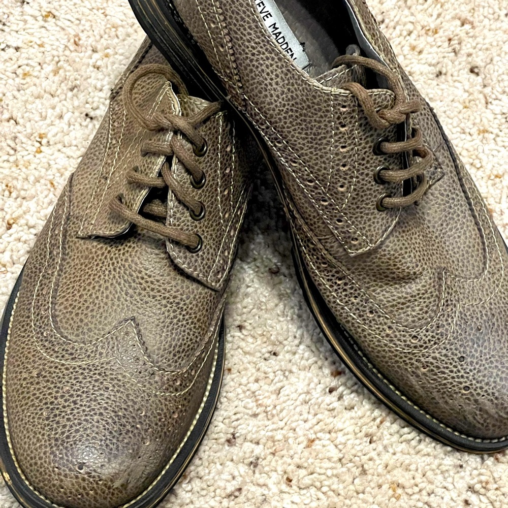 STEVE MADDEN WINGTIP BROGUE OXFORD SHOES BROWN MEN 10.5